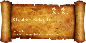 Klauber Katalin névjegykártya